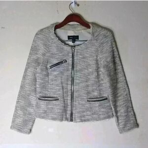 Mango MNG Casuals Ivory Black Tweed Jacket